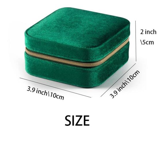 New Jewelry Box Compact Velvet Travel Small Elegant Convenient Storage Trinkets - Picture 4 of 4